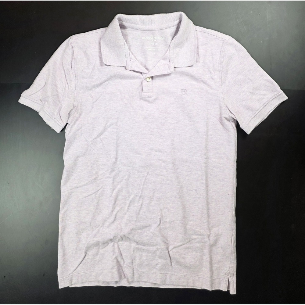 Banana Republic Slim Pique Polo Light Purple Heather Men's Size Small